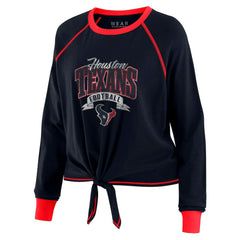 Houston Texans  WEAR by Erin Andrews Women's Tie-Front Long Sleeve Top