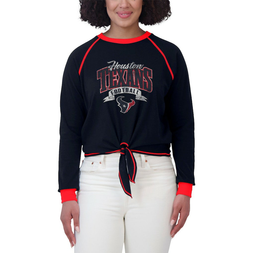 Houston Texans  WEAR by Erin Andrews Women's Tie-Front Long Sleeve Top
