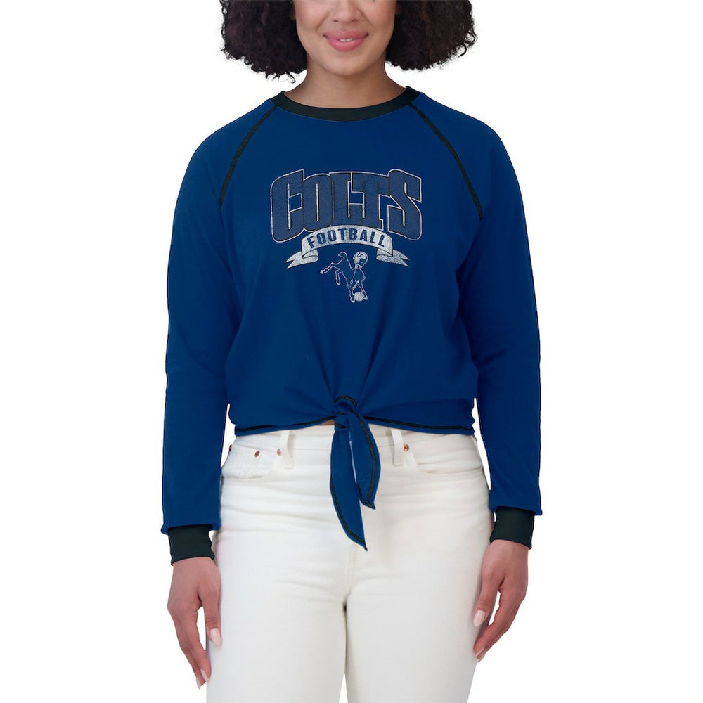 Indianapolis Colts  WEAR by Erin Andrews Women's Tie-Front Long Sleeve Top