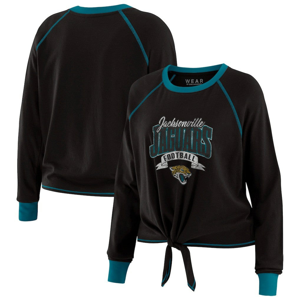 Jacksonville Jaguars  WEAR by Erin Andrews Women's Tie-Front Long Sleeve Top