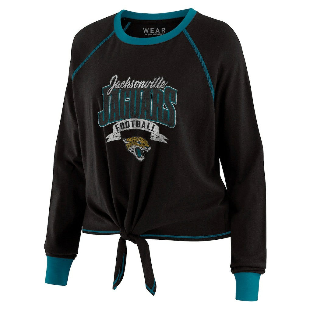 Jacksonville Jaguars  WEAR by Erin Andrews Women's Tie-Front Long Sleeve Top