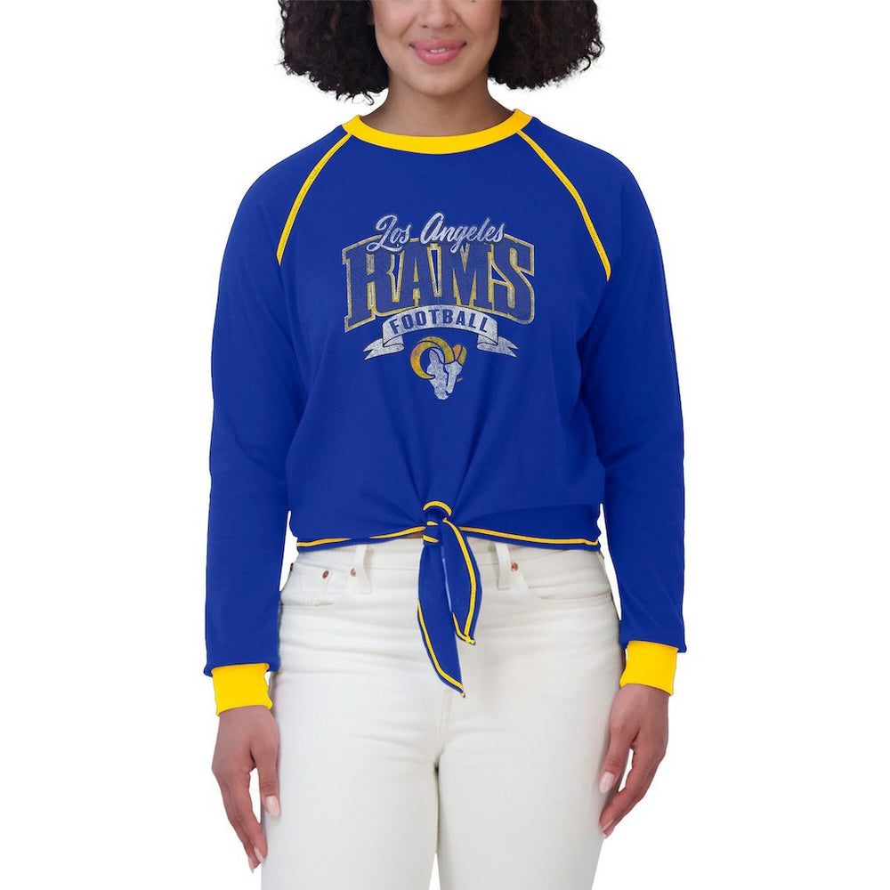 Los Angeles Rams  WEAR by Erin Andrews Women's Tie-Front Long Sleeve Top