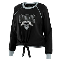 Las Vegas Raiders  WEAR by Erin Andrews Women's Tie-Front Long Sleeve Top