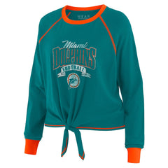 Miami Dolphins  WEAR by Erin Andrews Women's Tie-Front Long Sleeve Top