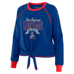 New England Patriots  WEAR by Erin Andrews Women's Tie-Front Long Sleeve Top