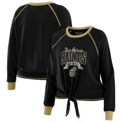 New Orleans Saints  WEAR by Erin Andrews Women's Tie-Front Long Sleeve Top