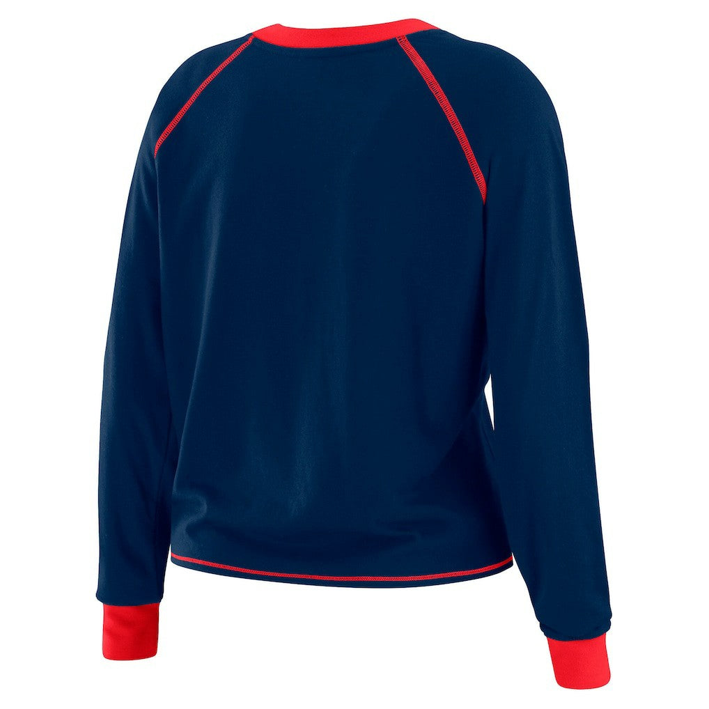 New York Giants  WEAR by Erin Andrews Women's Tie-Front Long Sleeve Top