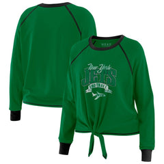 New York Jets  WEAR by Erin Andrews Women's Tie-Front Long Sleeve Top