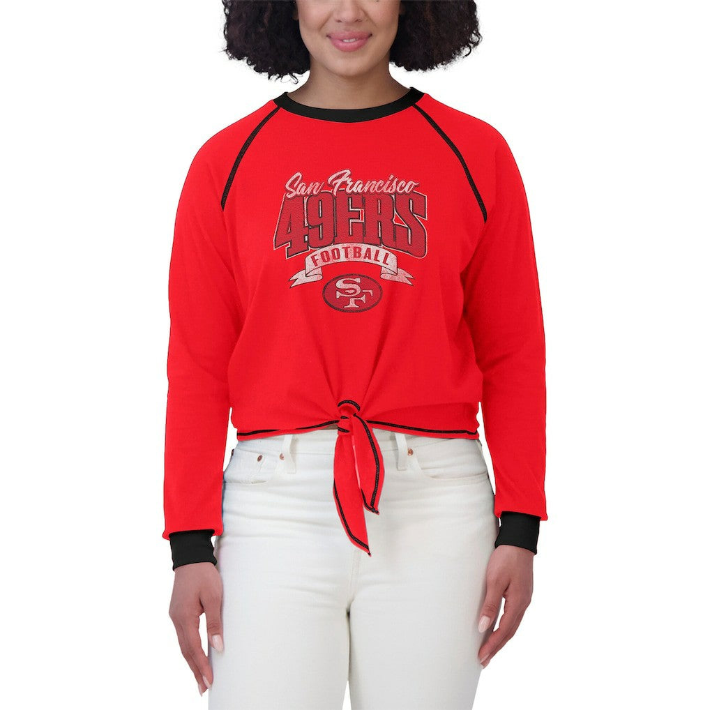 San Francisco 49ers  WEAR by Erin Andrews Women's Tie-Front Long Sleeve Top