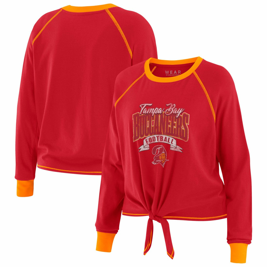 Tampa Bay Buccaneers  WEAR by Erin Andrews Women's Tie-Front Long Sleeve Top