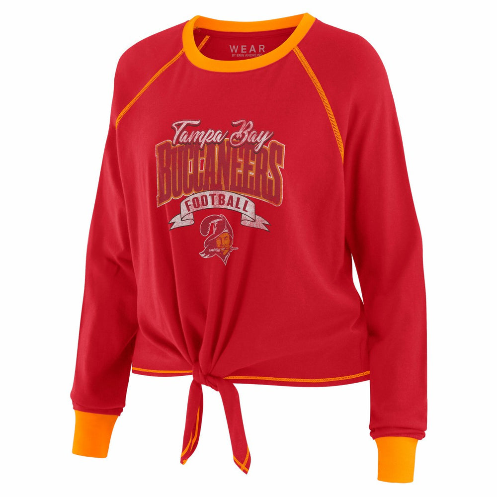 Tampa Bay Buccaneers  WEAR by Erin Andrews Women's Tie-Front Long Sleeve Top