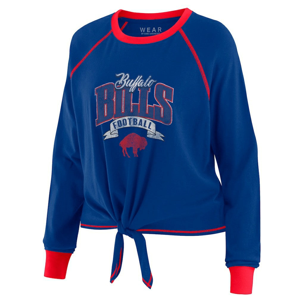 Buffalo Bills  WEAR by Erin Andrews Women's Tie-Front Long Sleeve Top