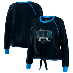 Carolina Panthers  WEAR by Erin Andrews Women's Tie-Front Long Sleeve Top