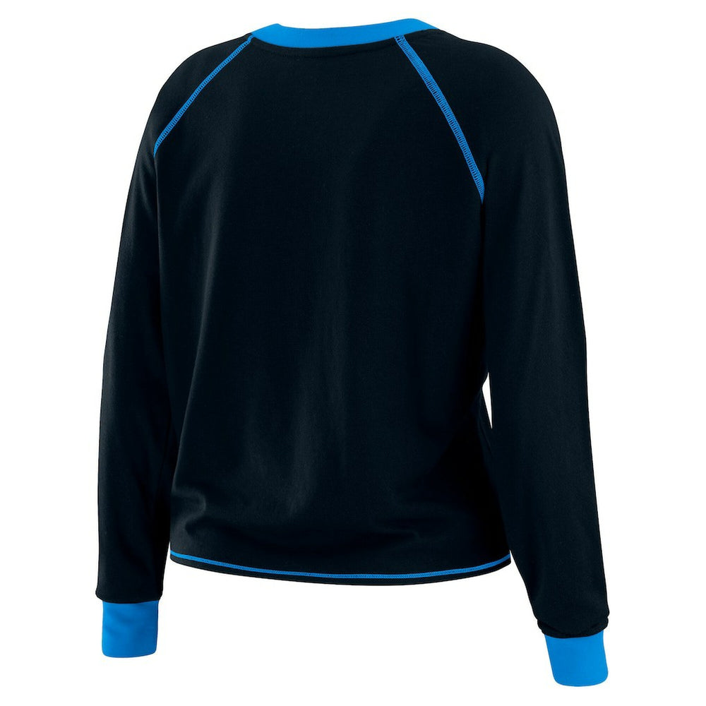 Carolina Panthers  WEAR by Erin Andrews Women's Tie-Front Long Sleeve Top