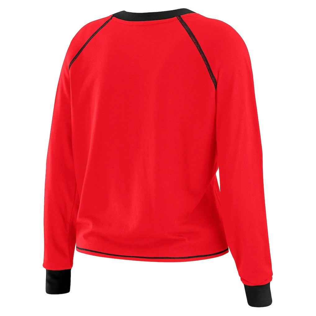 Atlanta Falcons  WEAR by Erin Andrews Women's Tie-Front Long Sleeve Top