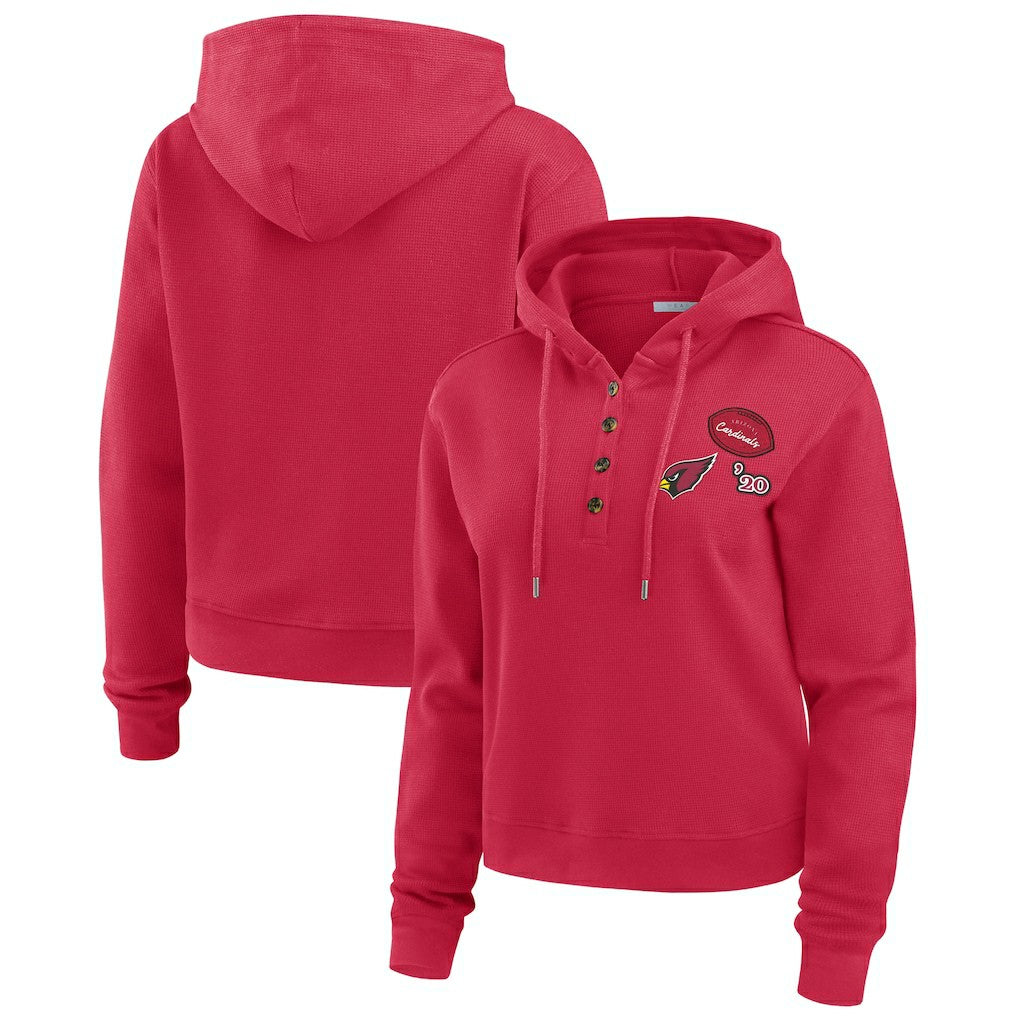 Arizona Cardinals  WEAR by Erin Andrews Women's Waffle Hoodie Pullover Top