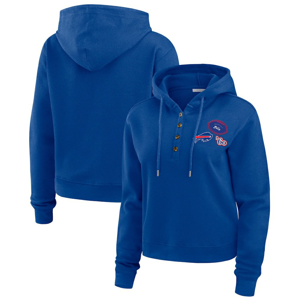 Buffalo Bills  WEAR by Erin Andrews Women's Waffle Hoodie Pullover Top