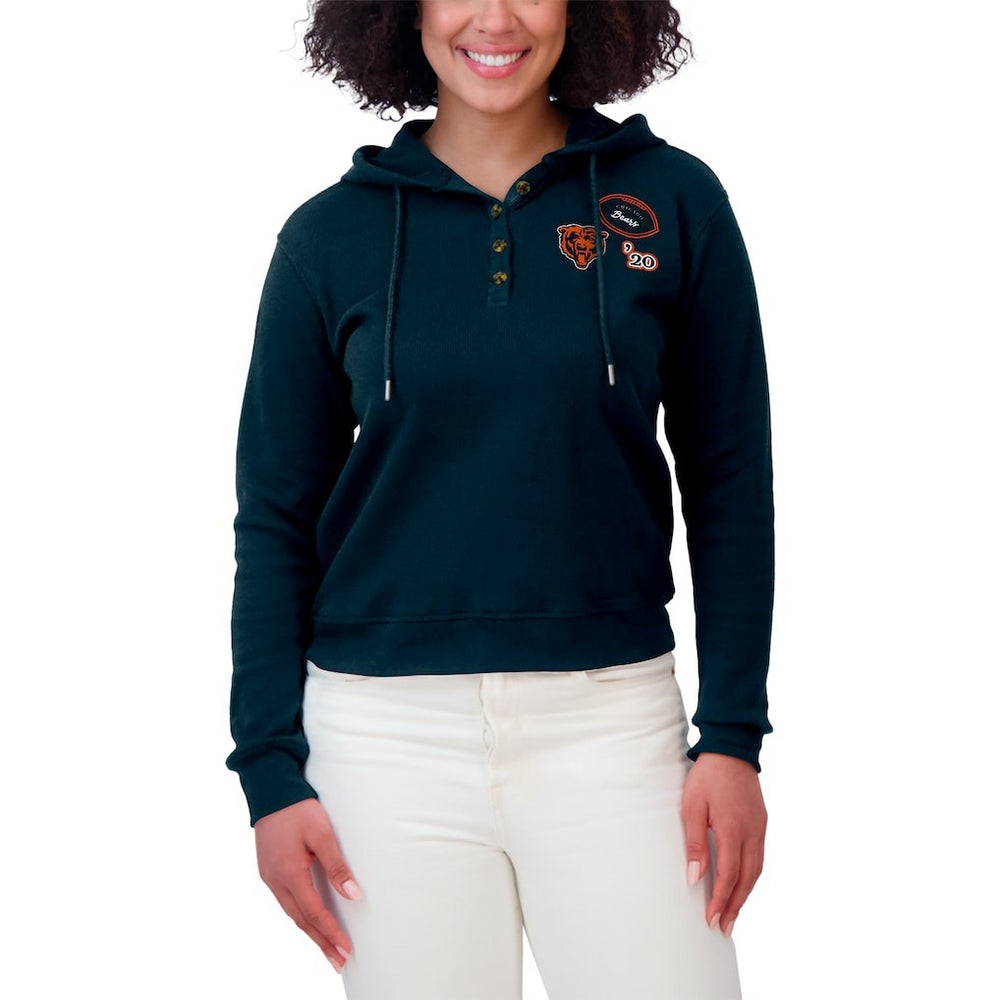 Chicago Bears  WEAR by Erin Andrews Women's Waffle Hoodie Pullover Top