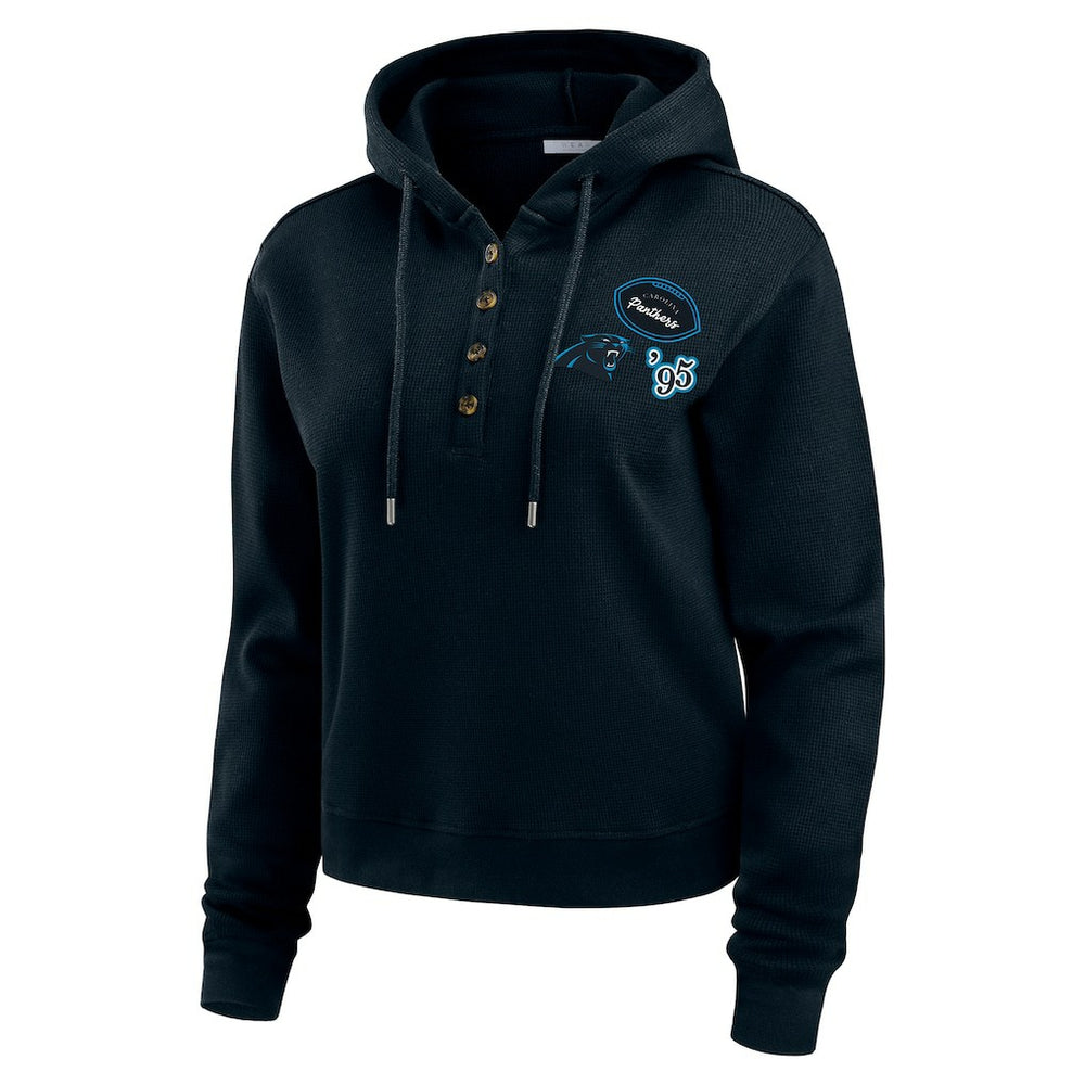 Carolina Panthers  WEAR by Erin Andrews Women's Waffle Hoodie Pullover Top
