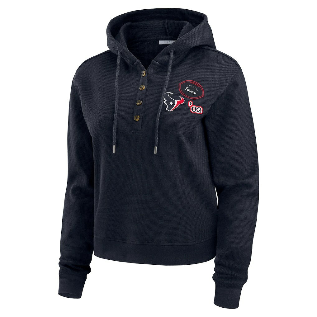 Houston Texans  WEAR by Erin Andrews Women's Waffle Hoodie Pullover Top
