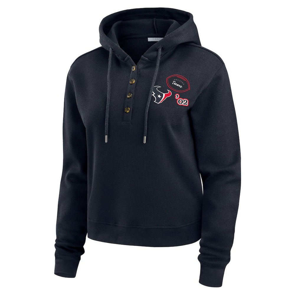 Houston Texans  WEAR by Erin Andrews Women's Waffle Hoodie Pullover Top