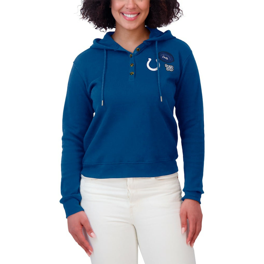 Indianapolis Colts  WEAR by Erin Andrews Women's Waffle Hoodie Pullover Top