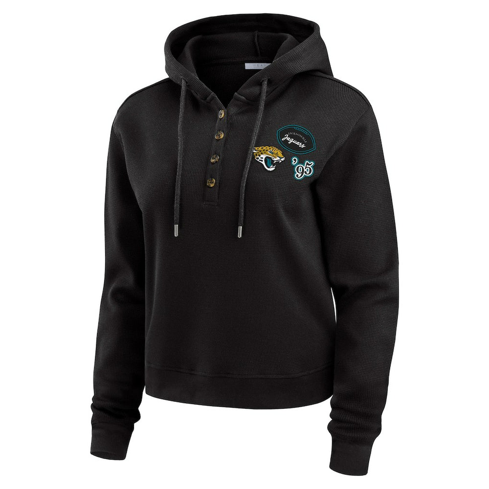 Jacksonville Jaguars  WEAR by Erin Andrews Women's Waffle Hoodie Pullover Top