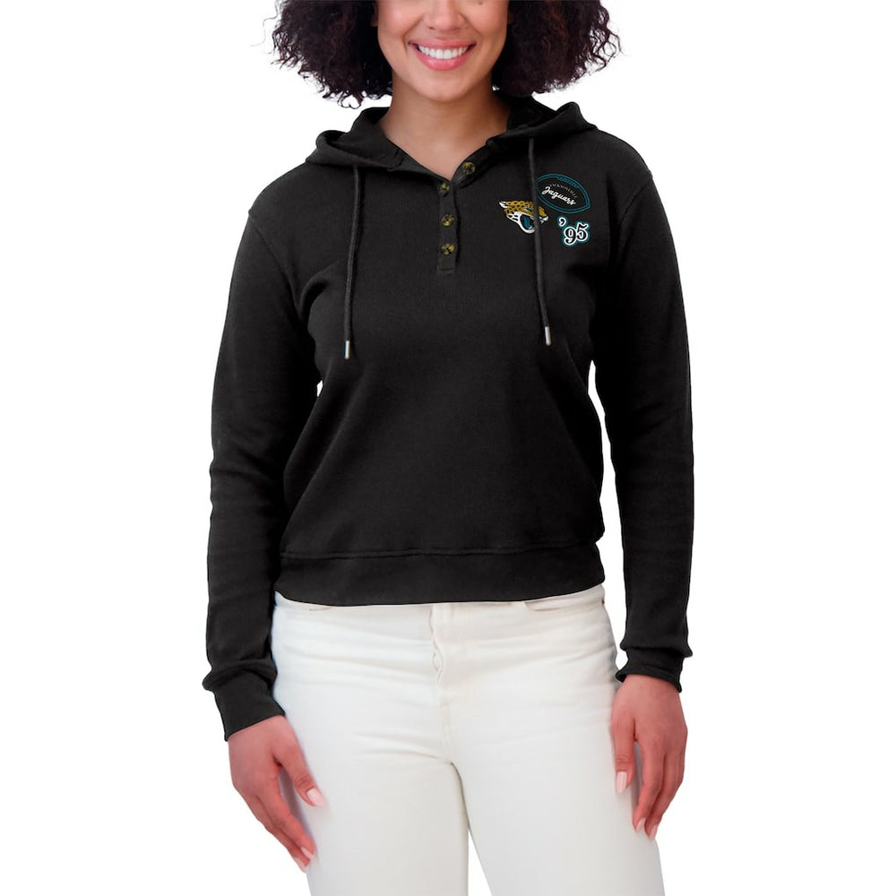 Jacksonville Jaguars  WEAR by Erin Andrews Women's Waffle Hoodie Pullover Top