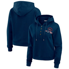 New England Patriots  WEAR by Erin Andrews Women's Waffle Hoodie Pullover Top