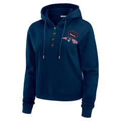 New England Patriots  WEAR by Erin Andrews Women's Waffle Hoodie Pullover Top