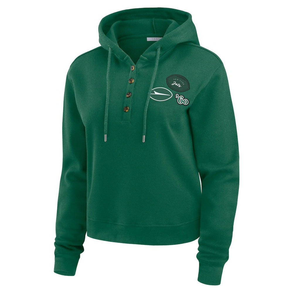 New York Jets  WEAR by Erin Andrews Women's Waffle Hoodie Pullover Top