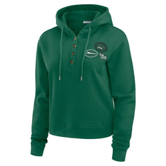 New York Jets  WEAR by Erin Andrews Women's Waffle Hoodie Pullover Top