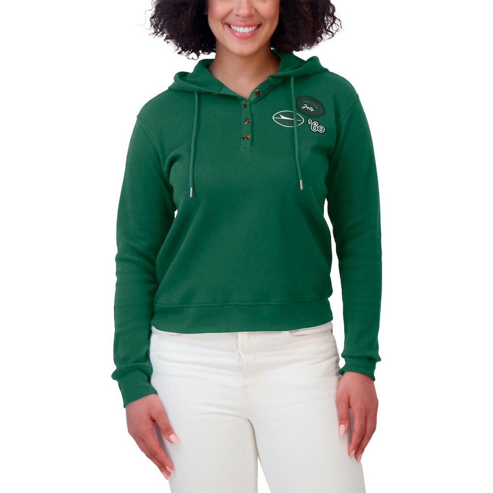 New York Jets  WEAR by Erin Andrews Women's Waffle Hoodie Pullover Top