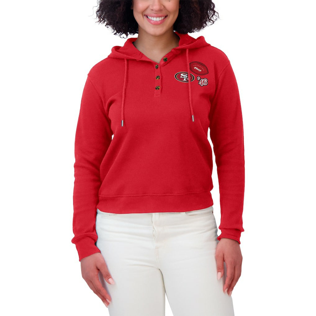 San Francisco 49ers  WEAR by Erin Andrews Women's Waffle Hoodie Pullover Top