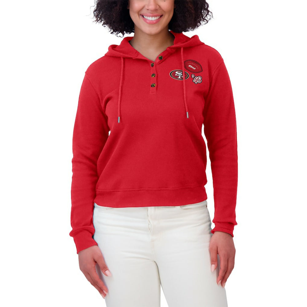 San Francisco 49ers  WEAR by Erin Andrews Women's Waffle Hoodie Pullover Top