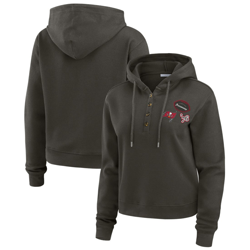 Tampa Bay Buccaneers  WEAR by Erin Andrews Women's Waffle Hoodie Pullover Top