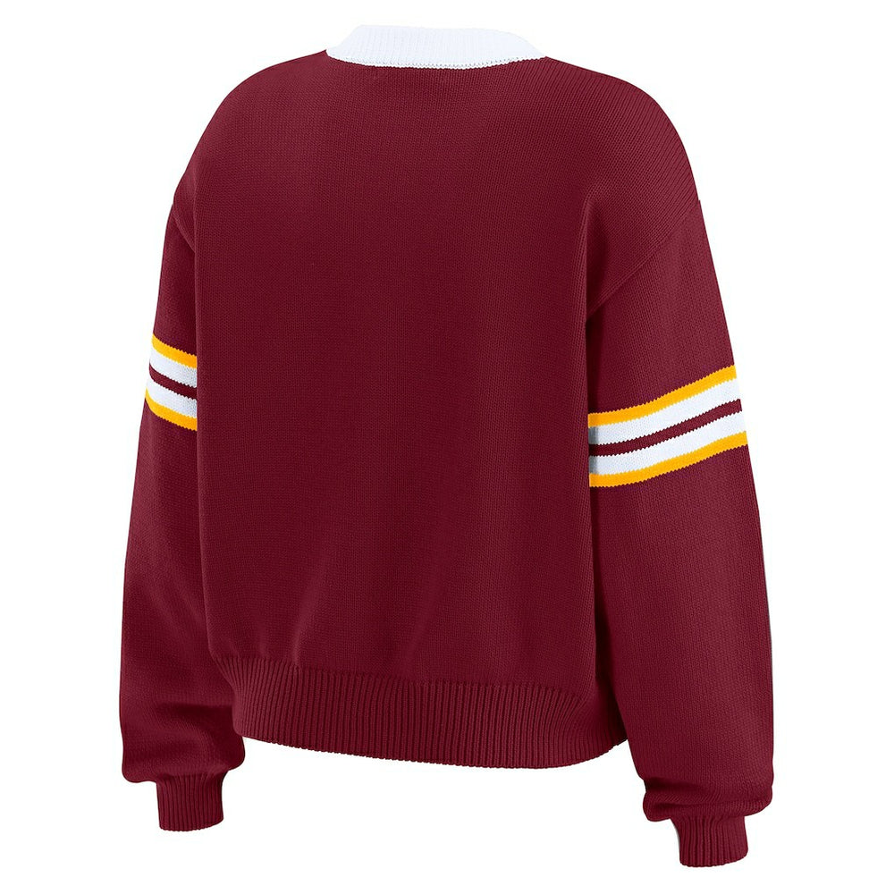 Washington Commanders  WEAR by Erin Andrews Women's Lace-Up Pullover Sweatshirt