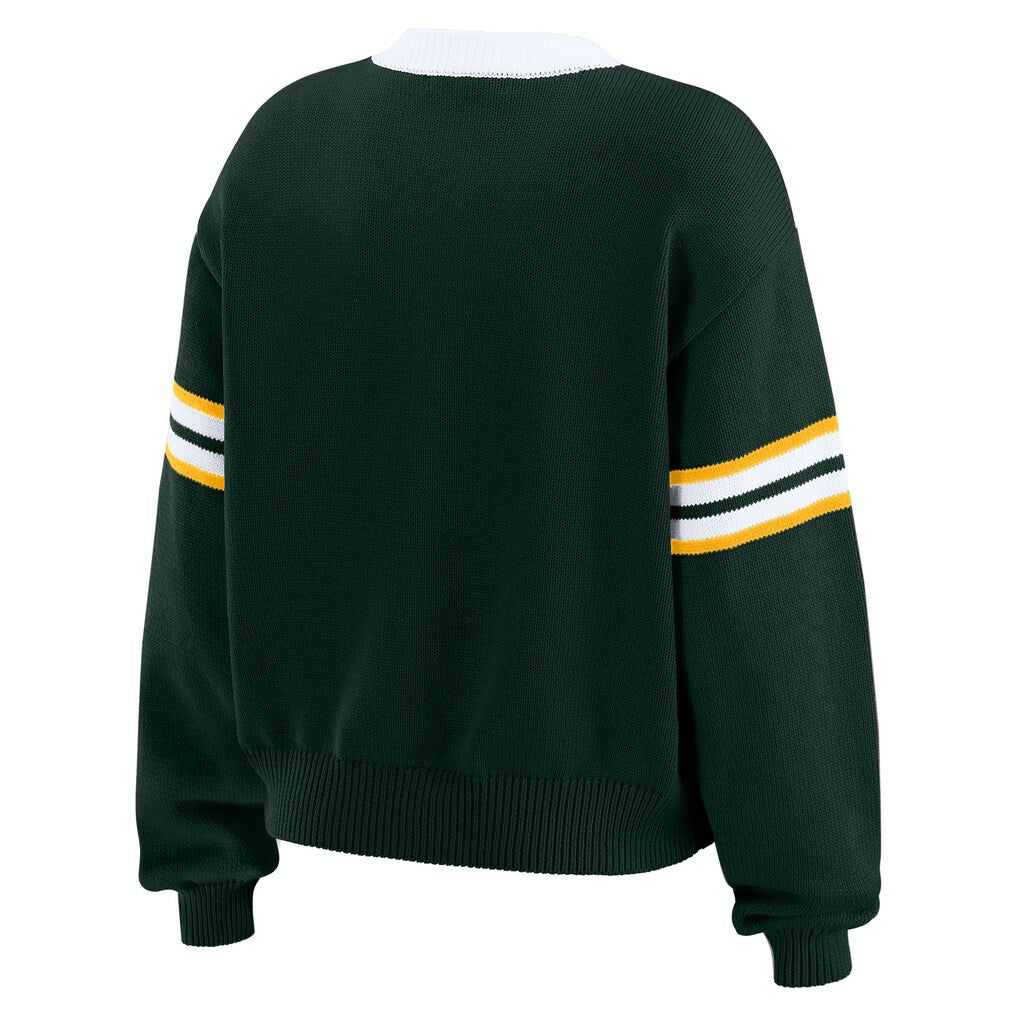 Green Bay Packers  WEAR by Erin Andrews Women's Lace-Up Pullover Sweatshirt