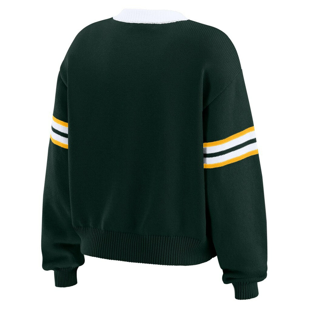 Green Bay Packers  WEAR by Erin Andrews Women's Lace-Up Pullover Sweatshirt