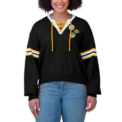 Pittsburgh Steelers  WEAR by Erin Andrews Women's Lace-Up Pullover Sweatshirt