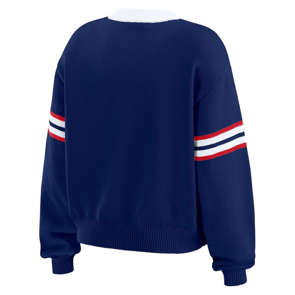 New York Giants  WEAR by Erin Andrews Women's Lace-Up Pullover Sweatshirt