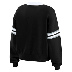 Las Vegas Raiders  WEAR by Erin Andrews Women's Lace-Up Pullover Sweatshirt