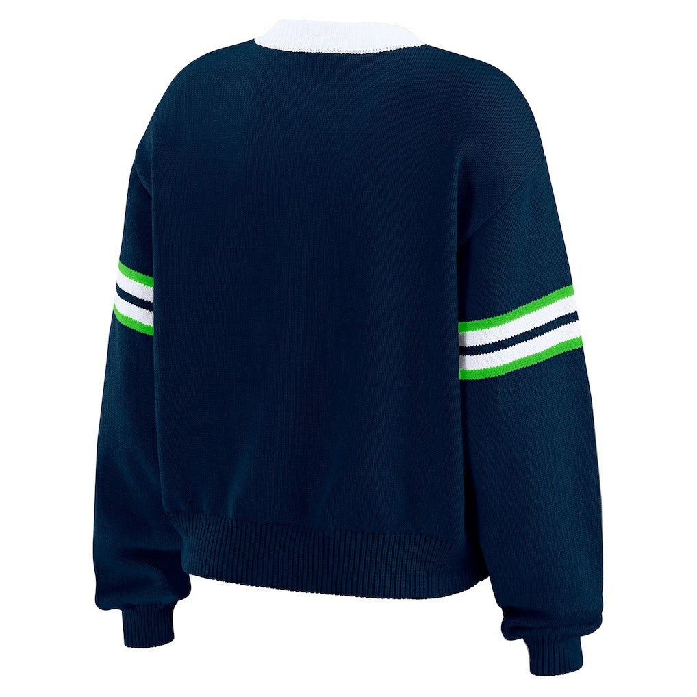 Seattle Seahawks  WEAR by Erin Andrews Women's Lace-Up Pullover Sweatshirt