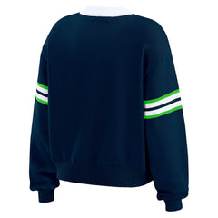 Seattle Seahawks  WEAR by Erin Andrews Women's Lace-Up Pullover Sweatshirt