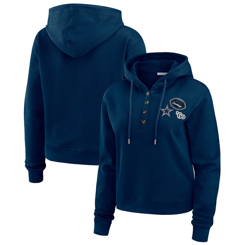 Dallas Cowboys  WEAR by Erin Andrews Women's Waffle Hoodie Pullover Top