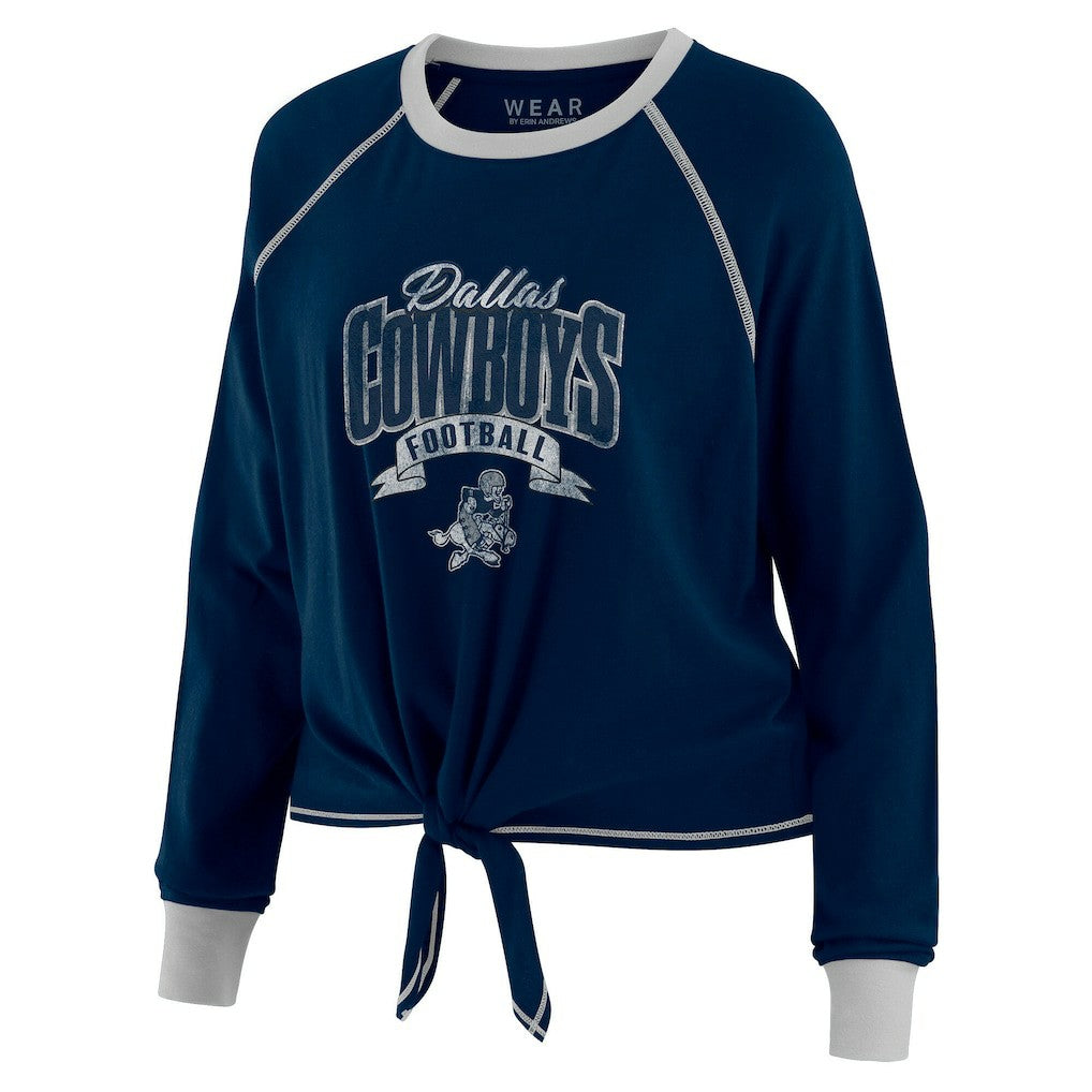 Dallas Cowboys  WEAR by Erin Andrews Women's Tie-Front Long Sleeve Top