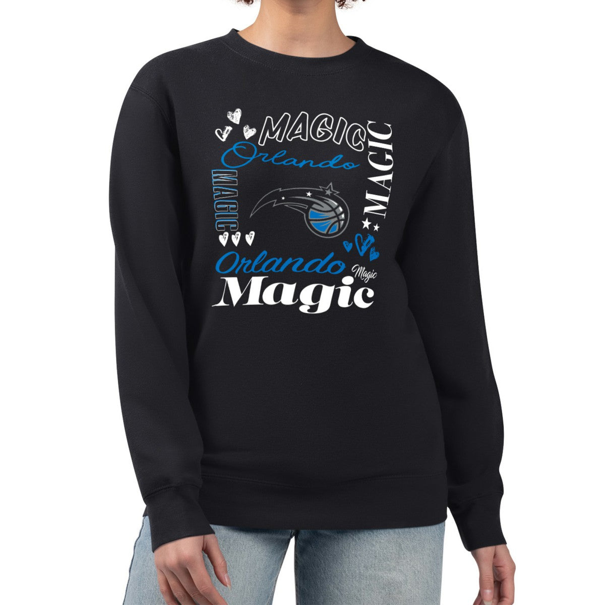 Orlando Magic G-III 4Her by Carl Banks Women's Collage Team Graphic Fleece Pullover Sweatshirt New