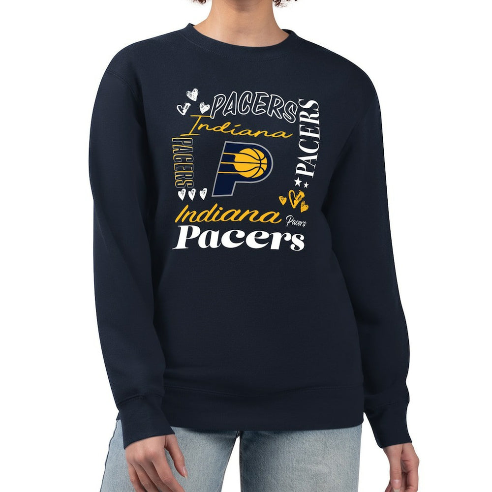 Indiana Pacers G-III 4Her by Carl Banks Women's Collage Team Graphic Fleece Pullover Sweatshirt On Sale