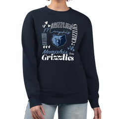 Memphis Grizzlies G-III 4Her by Carl Banks Women's Collage Team Graphic Fleece Pullover Sweatshirt New