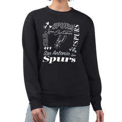San Antonio Spurs G-III 4Her by Carl Banks Women's Collage Team Graphic Fleece Pullover Sweatshirt On Sale